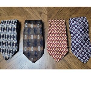 Vintage Todays Man Silk Tie Bundle Lot of 4 Made in Italy